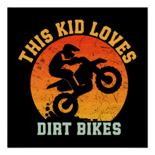 Lustige Kinder Dirt Bike Poster