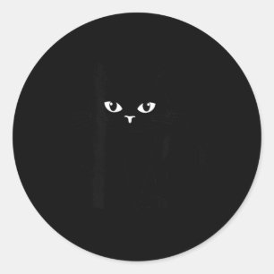 Lustige Kinder Halloween schwarze Katze Illustrati Runder Aufkleber