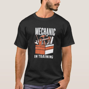 Lustige Kinder in der Garage Mechaniker in Ausbild T-Shirt