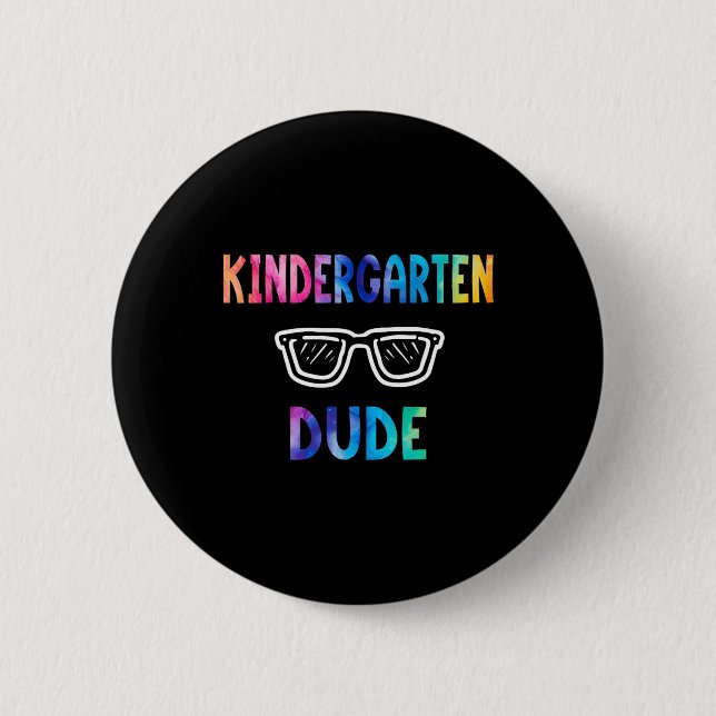 Lustige Kinder Regenbogen Zurück zur Schule Hallo  Button (Vorderseite)