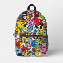 Lustige Kinder-Schultasche mit Doodle-Allover-Prin
