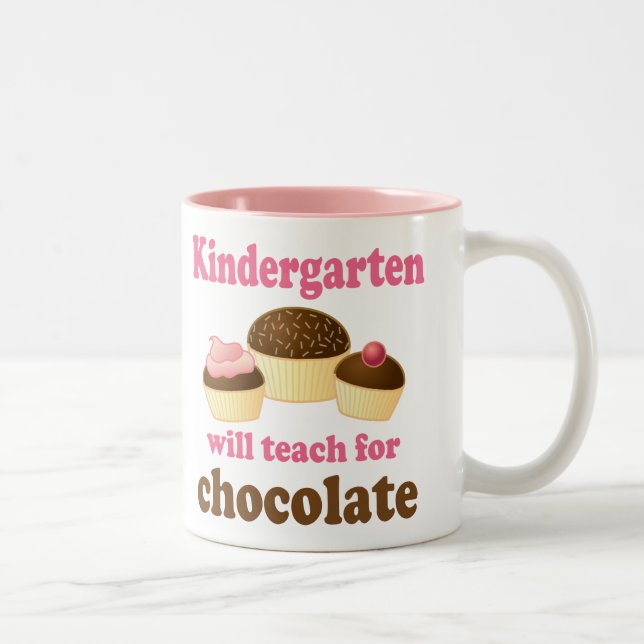 Lustige Kindergärtnerin-Tasse Zweifarbige Tasse (Rechts)
