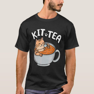 Lustige KIT TEA Kitty Katze Kätzchen Teetrinker Ha T-Shirt