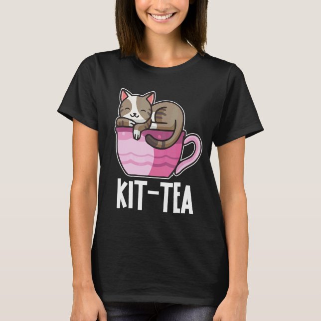 Lustige Kit-Tea oder Kitty Katze Bunte Katze und e T-Shirt (Vorderseite)