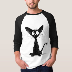 Lustige kleine schwarze Katze T-Shirt