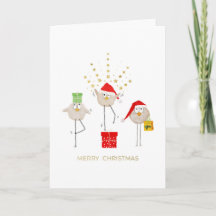 Lustige kleine wunderliche Vögel Weihnachten
