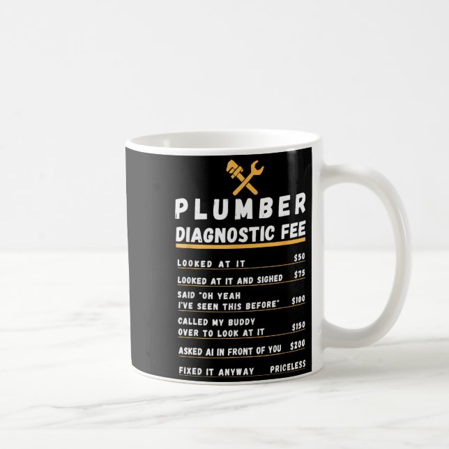 Lustige Klempner-Diagnosegebühr  Kaffeetasse (Rechts)