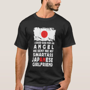 Lustige Klugscheißer-Japanische Freundin Japan-Fla T-Shirt