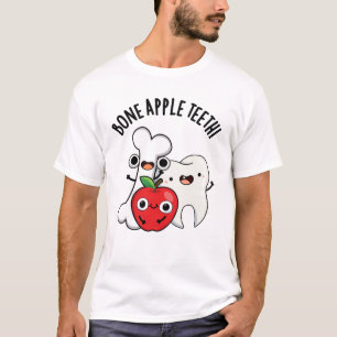 Lustige Knochen Apfel Zähne Bona Appetit Wortspiel T-Shirt