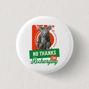 Lustige Koala-Einzelgänger-Stimmung beim Aufladen Button