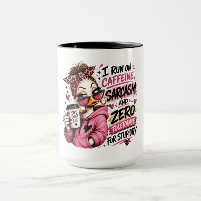 Lustige Koffein Sarkasmus Enten Tasse (Zentrum)