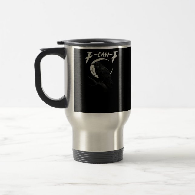 Lustige Krähe Essential Retro Klassiker Reisebecher (Links)