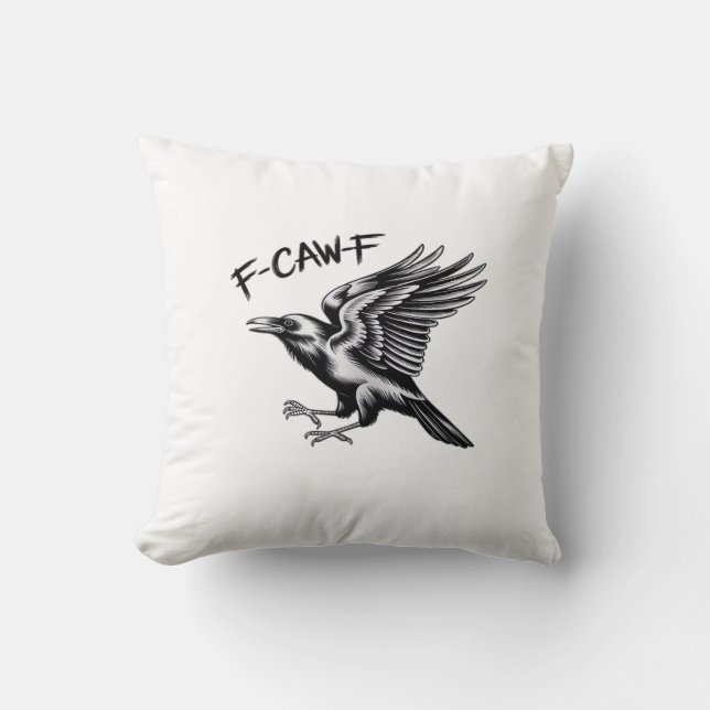 Lustige Krähe F-Caw-F Essential Minimal Sauber Kissen (Vorderseite)