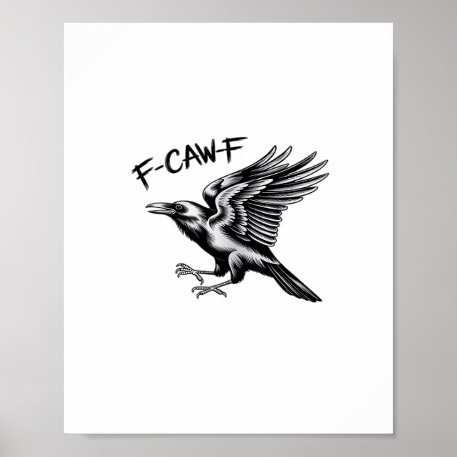Lustige Krähe F-Caw-F Essential Minimal Sauber Poster (Vorne)