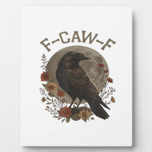 Lustige Krähe F-Caw-F Humor Gothic Essential Trend Fotoplatte
