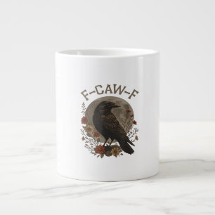 Lustige Krähe F-Caw-F Humor Gothic Essential Trend Jumbo-Tasse