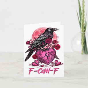 Lustige Krähe F-caw-f Valentinstag Schwarzer Vogel Karte