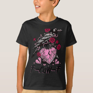 Lustige Krähe F-caw-f Valentinstag Schwarzer Vogel T-Shirt