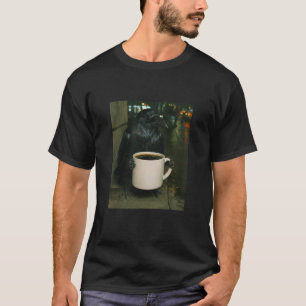 Lustige Krähe Rabe Trinkt Kaffee Meme Retro Urban T-Shirt