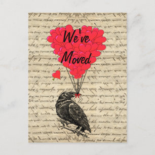 Lustige Krähenadressenänderung Ankündigungspostkarte