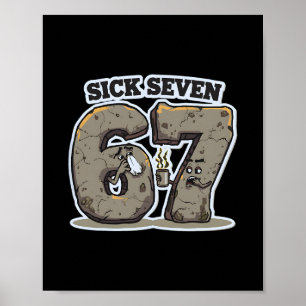 Lustige Kranke Sieben 67 Meme Kostüm Niesen Erkält Poster