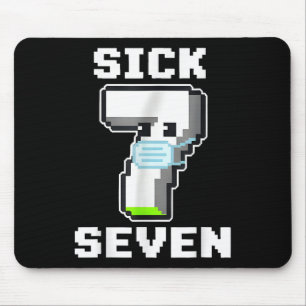 Lustige kranke sieben Pixel Meme Halloween-Kostüm  Mousepad