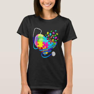 Lustige Krankenpfleger-Autismus-Puzzle Stethoskop T-Shirt