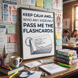 Lustige Krankenpflegestudenten-Studien-Flashcards Poster