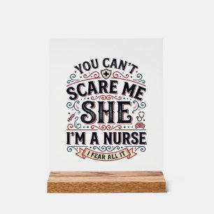 Lustige Krankenschwester erschreckt mich Vintage-H Acrylschild