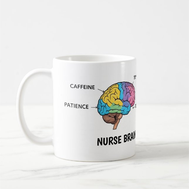 Lustige Krankenschwester-Gehirn-Anatomie Sarkastis Kaffeetasse (Links)