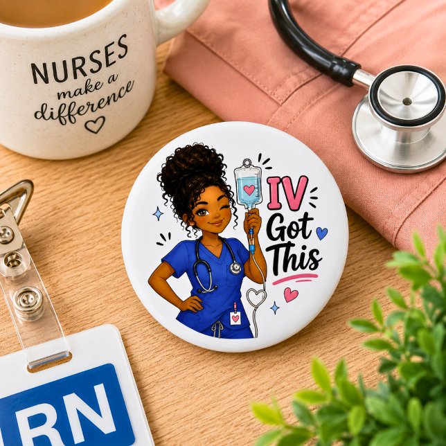 Lustige Krankenschwester IV Hab's Im Griff Button (Von Creator hochgeladen)