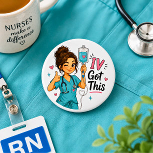 Lustige Krankenschwester IV Hab's Im Griff Button