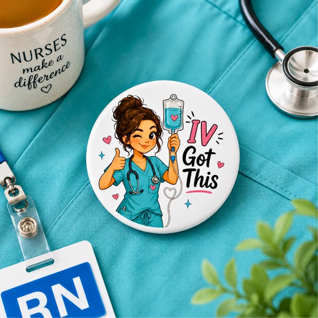 Lustige Krankenschwester IV Hab's Im Griff Button (Von Creator hochgeladen)