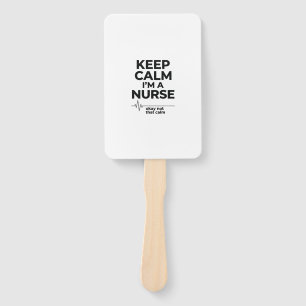 Lustige Krankenschwester Keep Calm Vintage Gravur- Fächer