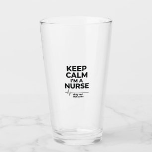 Lustige Krankenschwester Keep Calm Vintage Gravur Glas