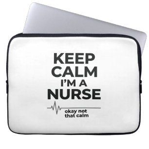 Lustige Krankenschwester Keep Calm Vintage Gravur- Laptopschutzhülle