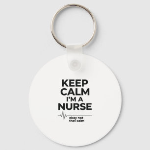 Lustige Krankenschwester Keep Calm Vintage Gravur- Schlüsselanhänger