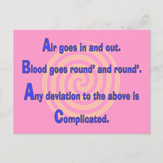 Lustige Krankenschwester oder Postkarte (Vorderseite)