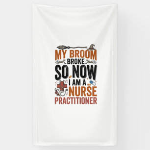 Lustige Krankenschwester-Praktikerin Hexe Hallowee Banner