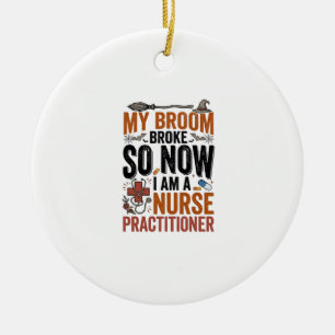 Lustige Krankenschwester-Praktikerin Hexe Hallowee Keramik Ornament