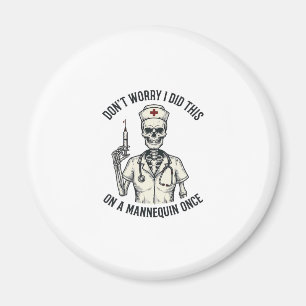 Lustige Krankenschwester Skelett Spritze Vintage G Magnet