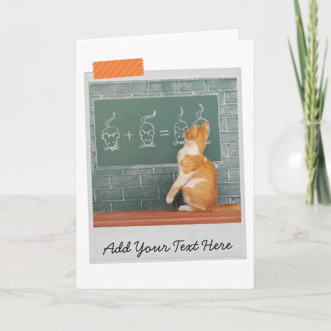 Lustige Kreidetafel-Ginger-Katze Karte (Vorderseite)