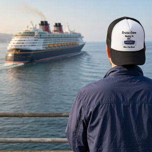 Lustige Kreuzfahrt-Crew verpasst das Boot Schwarze Truckerkappe