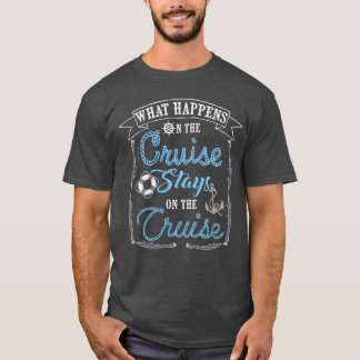 Lustige Kreuzfahrt Urlaub Was passiert bleibt retr T-Shirt