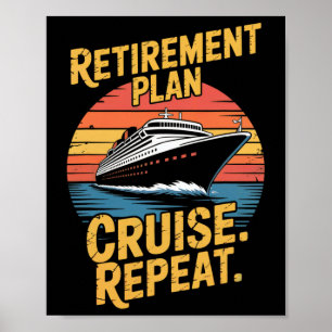 Lustige Kreuzfahrt Wiederholung Rentner Kreuzfahrt Poster