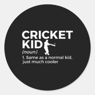 Lustige Kricket-Kind-Definition Runder Aufkleber