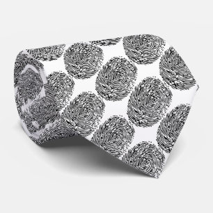 Lustige kriminelle Schwarz-weiße Fingerabdrücke Krawatte