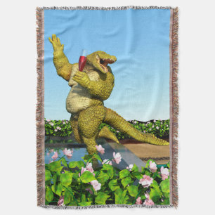 Lustige Krokodil-Champagner-Poolparty-Kunst Decke