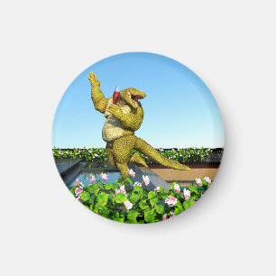 Lustige Krokodil-Champagner-Poolparty-Kunst Magnet