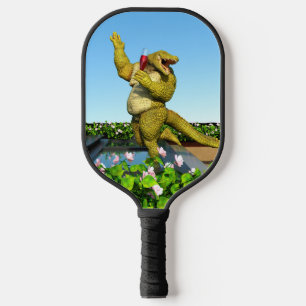Lustige Krokodil-Champagner-Poolparty-Kunst Pickleball Schläger